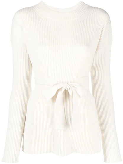 Slit-Detail Ribbed-Knit Top