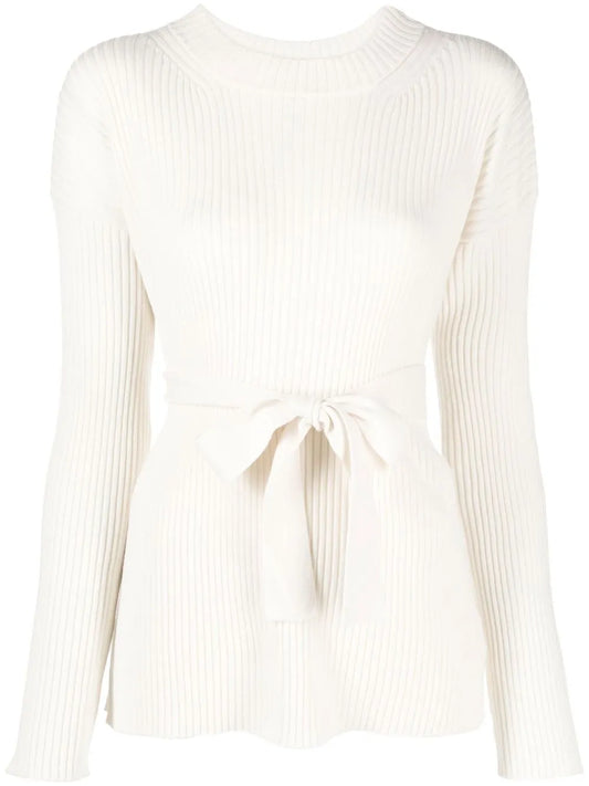 Slit-Detail Ribbed-Knit Top