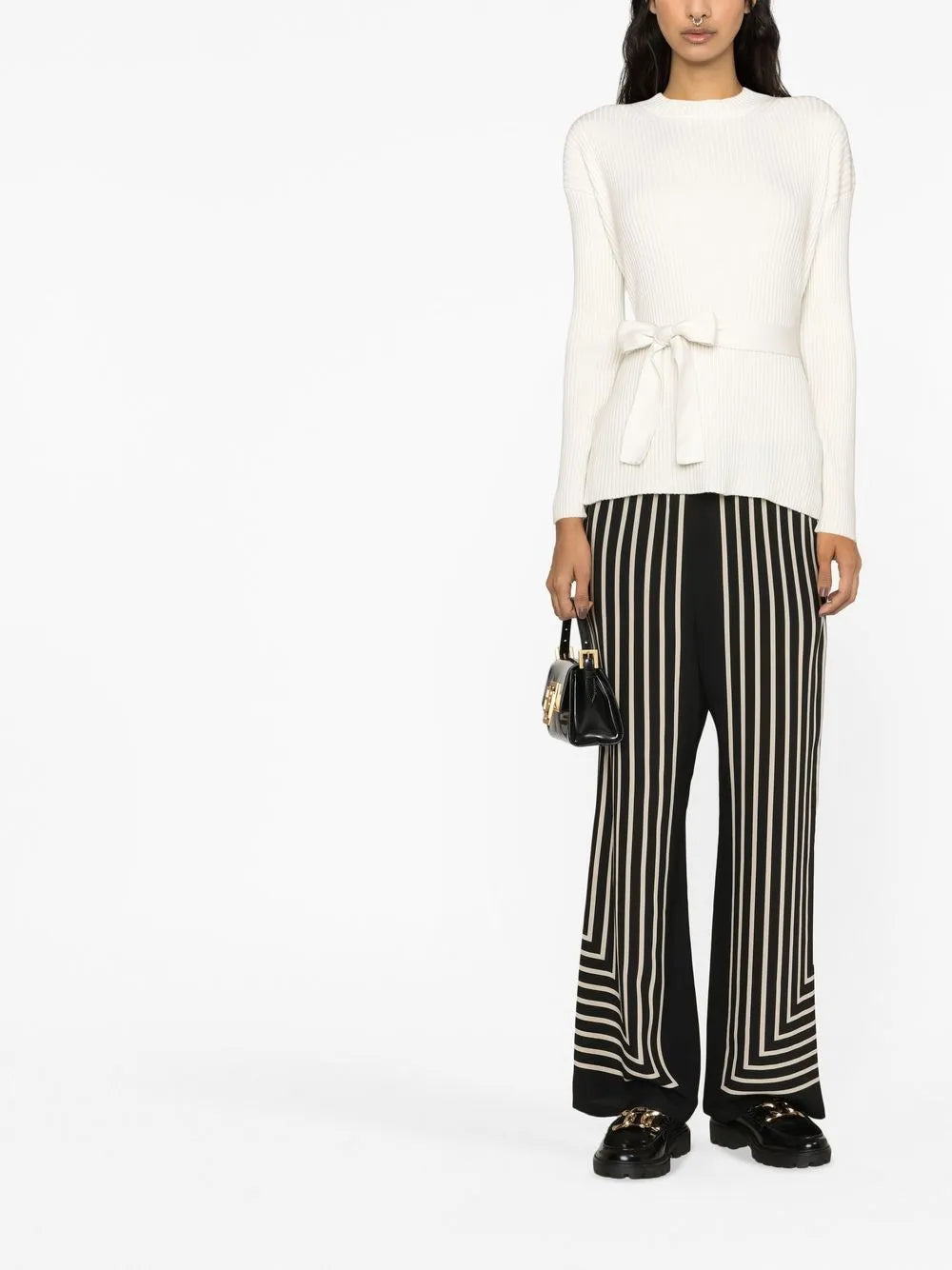 Slit-Detail Ribbed-Knit Top