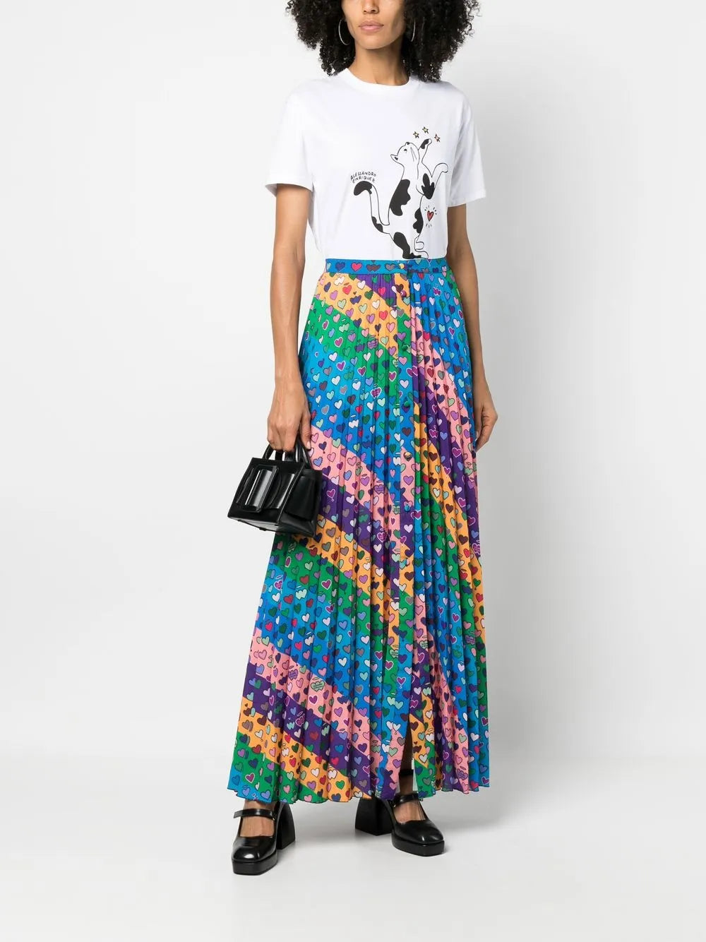 Pleated Mid-Length Skirt