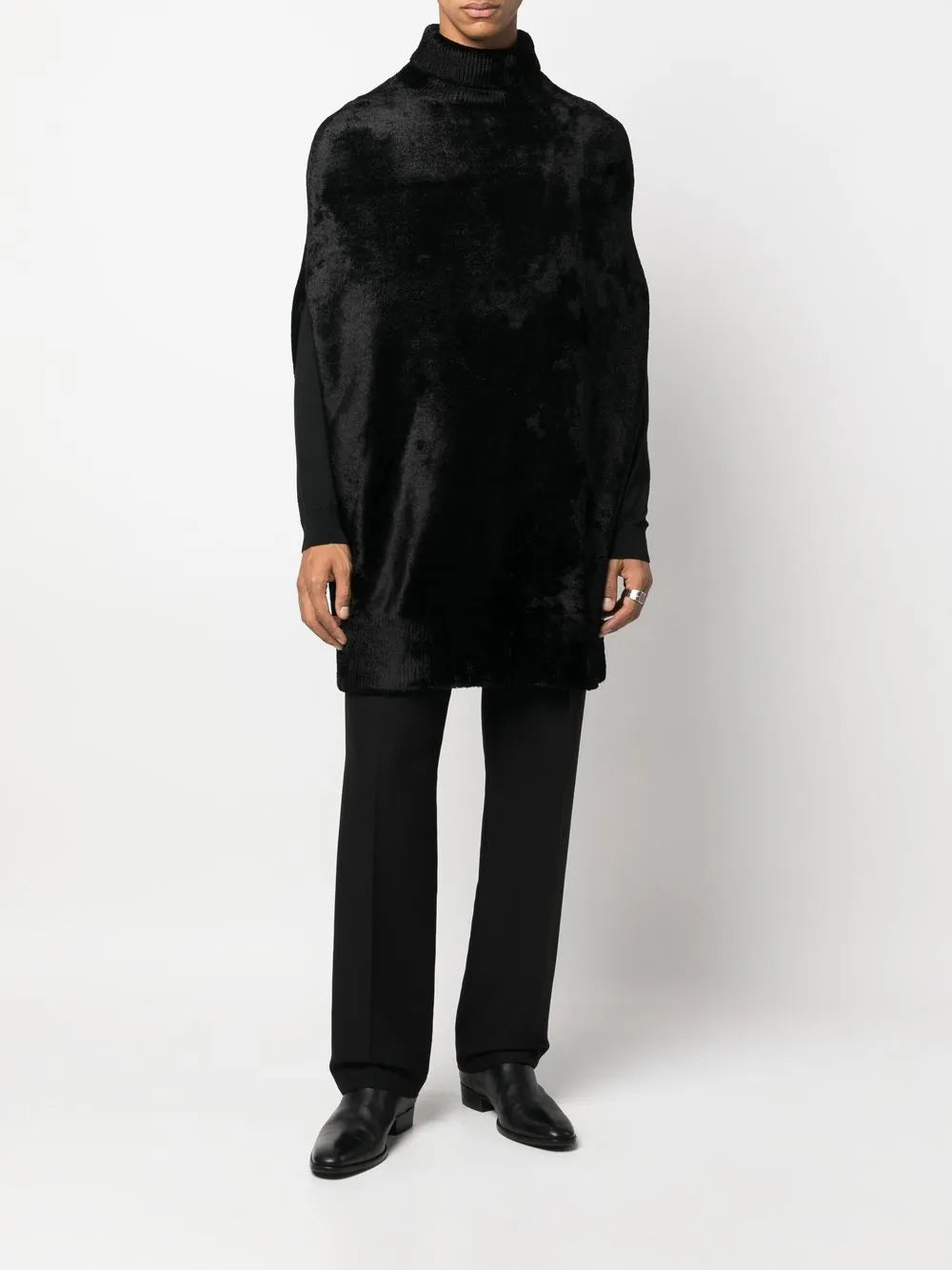 Roll-Neck Draped Jumper