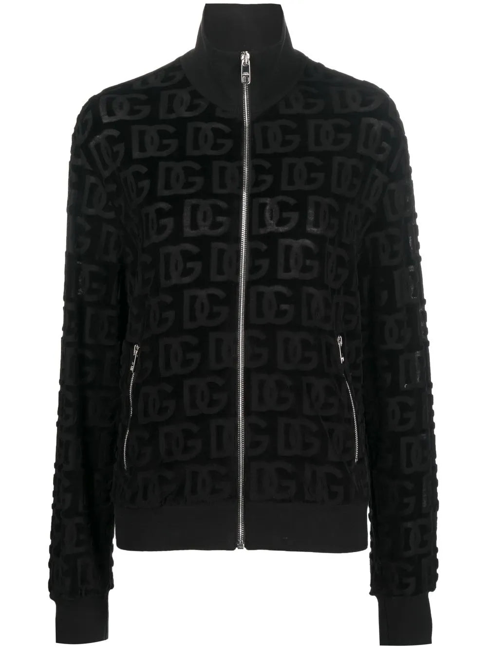 Jacquard-Logo Zip-Up Sweatshirt