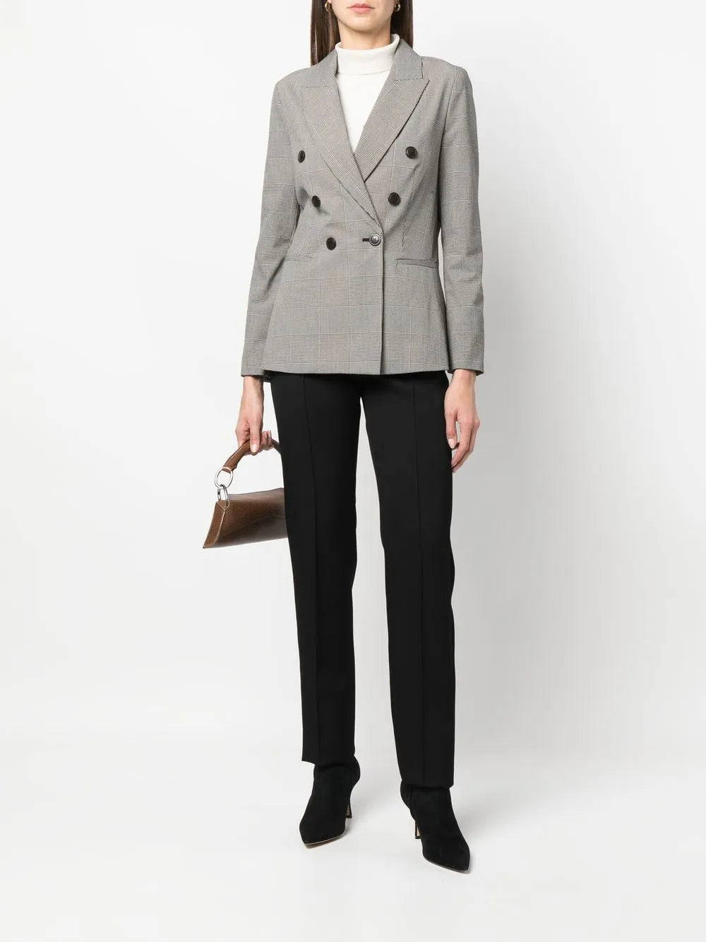 Double-Breasted Checked Blazer