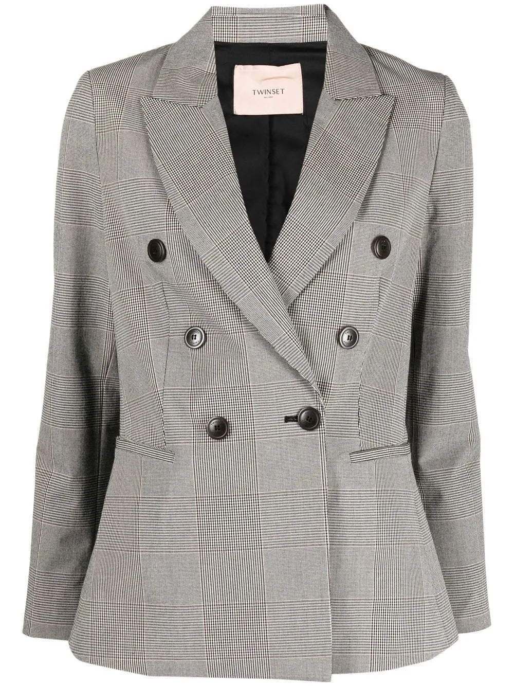 Double-Breasted Checked Blazer