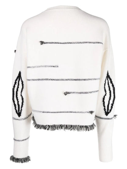 Lips Contrasting-Stitch Detail Jumper