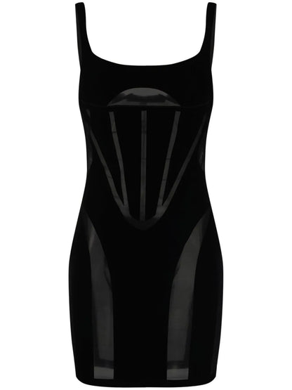 Semi-Sheer Panelled Minidress