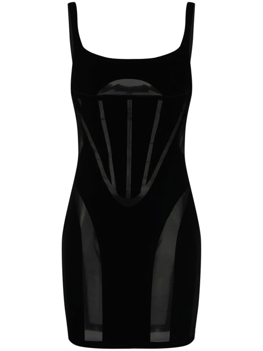 Semi-Sheer Panelled Minidress