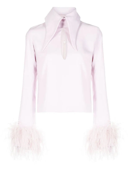 Michelle Feather-Trim Top