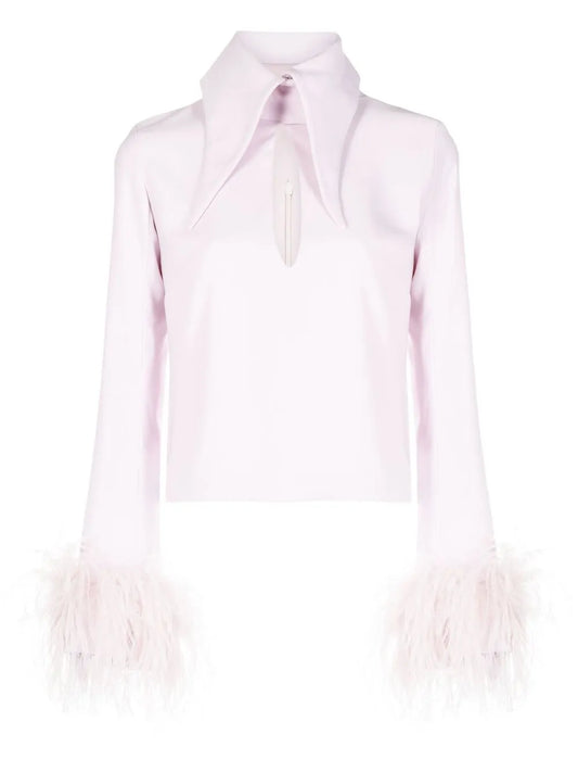 Michelle Feather-Trim Top