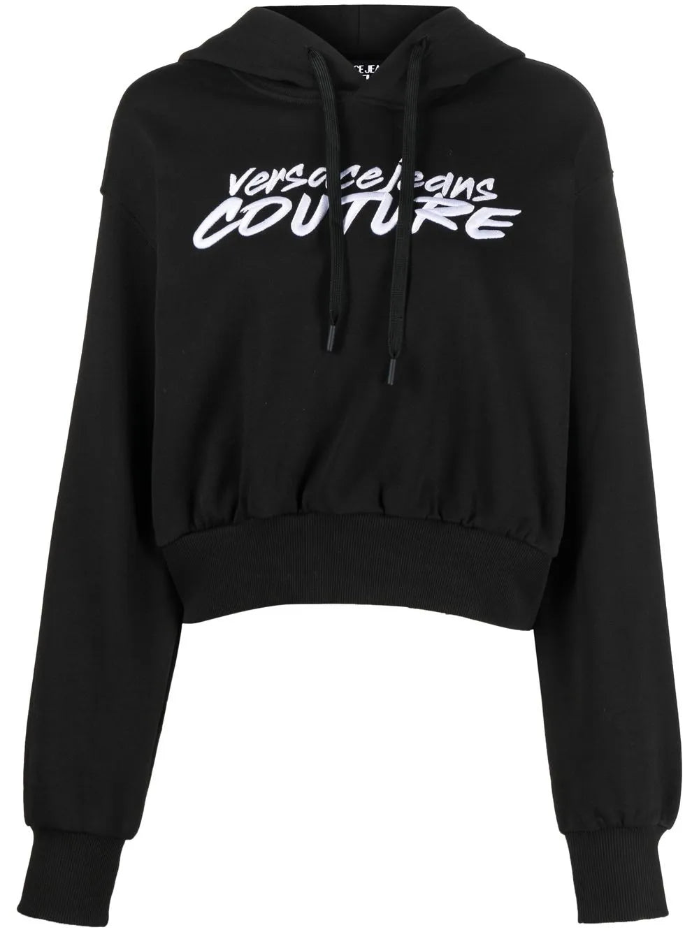Logo-Embroidered Cropped Hoodie