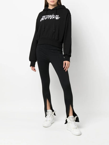 Logo-Embroidered Cropped Hoodie