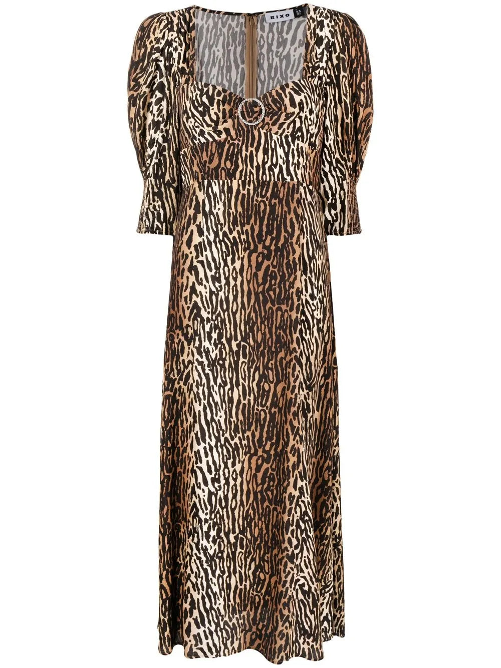 Leopard-Print Midi Dress