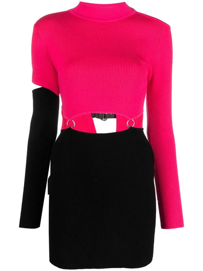 Cut-Out Two-Tone Dress
