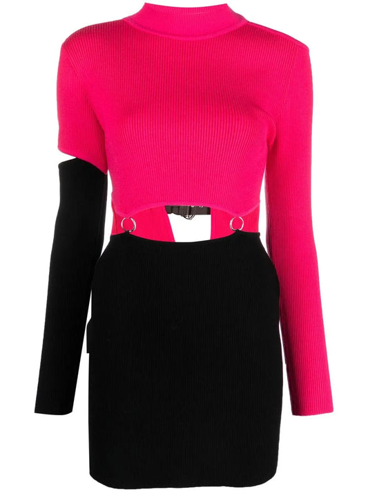 Cut-Out Two-Tone Dress