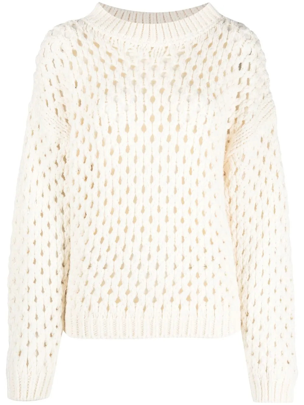 Open-Knit Crew Neck Jumper