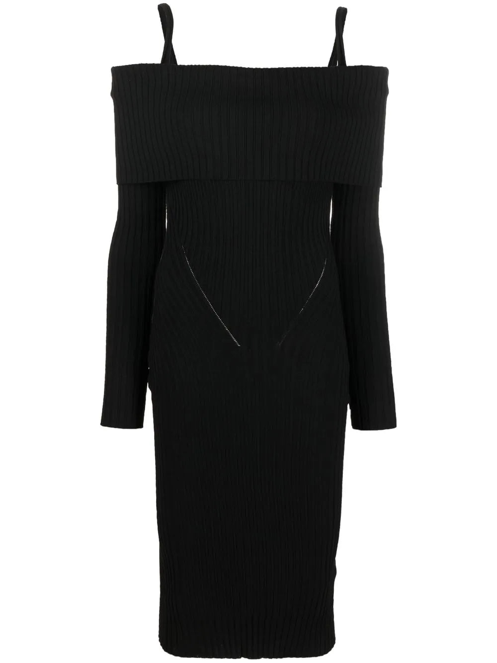 Off-Shoulder Ribbed Knit Dress