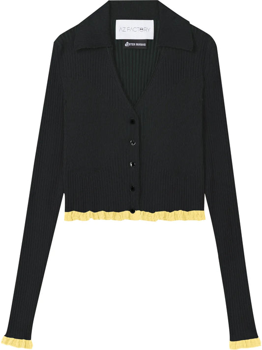 Ribbed Cropped Cardigan