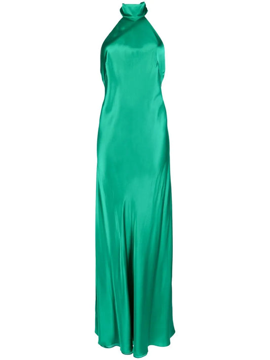 Backless Halter-Neck Tie Gown