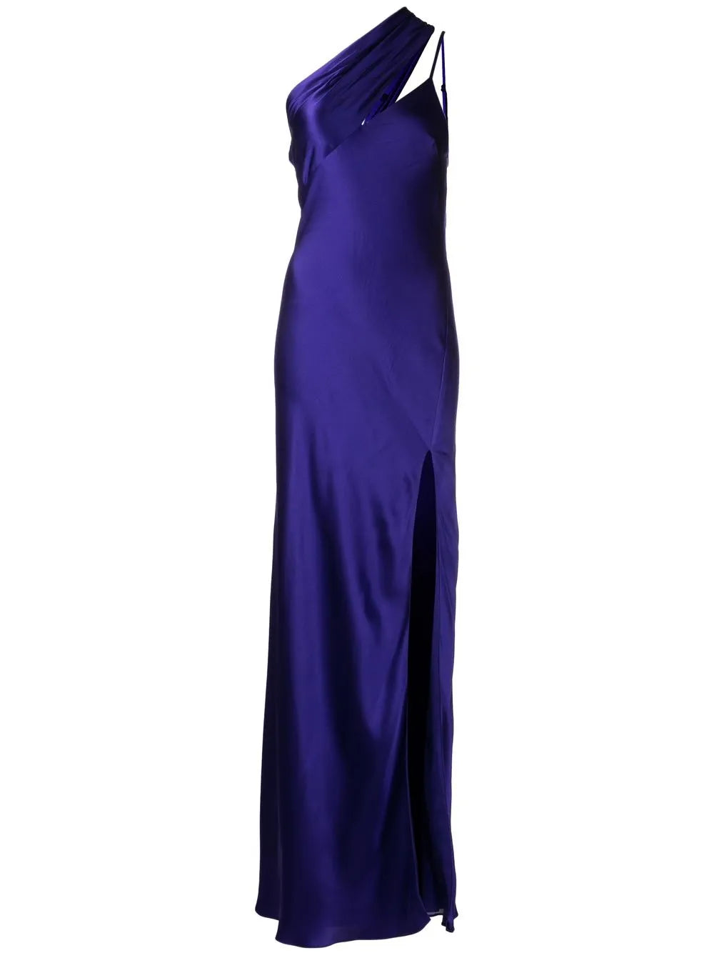 Side-Slit One-Shoulder Gown