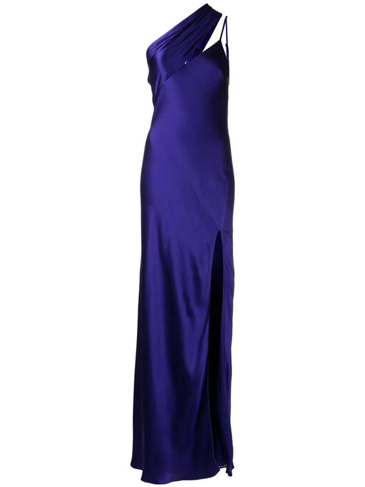 Side-Slit One-Shoulder Gown