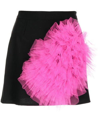 Tulle-Ruffle Mini Skirt