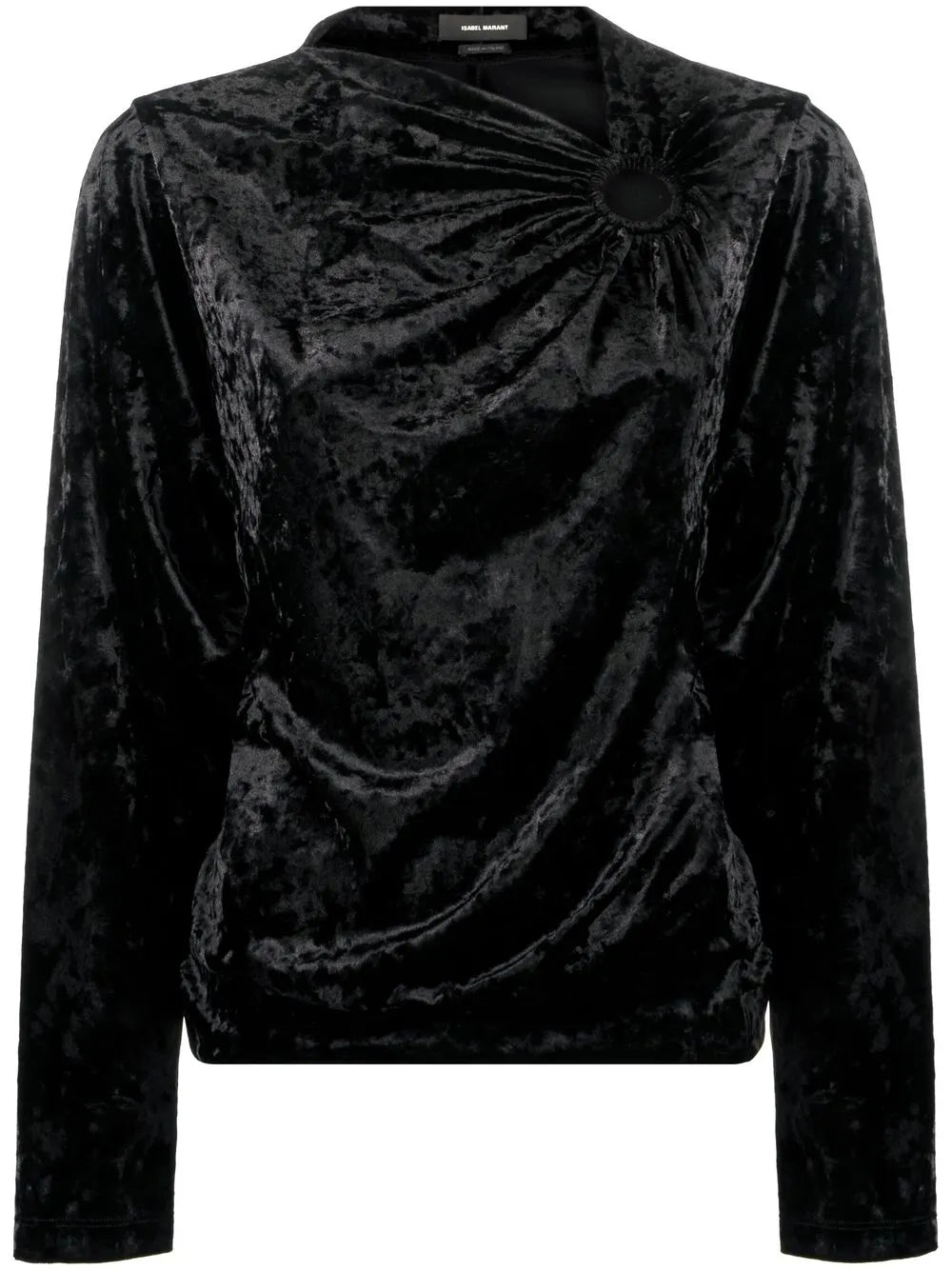 Crushed-Velvet Long-Sleeve Top