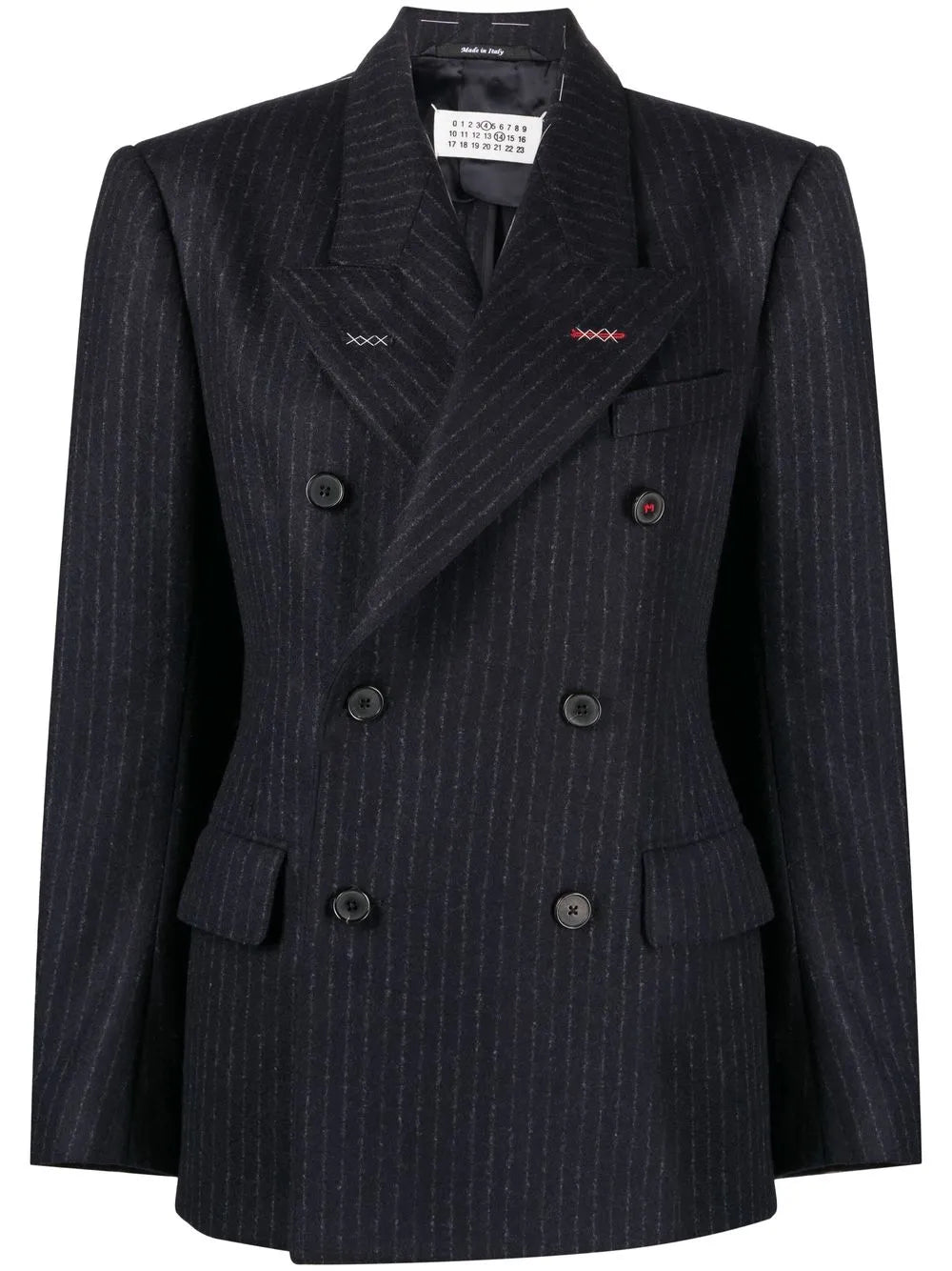 Pinstripe Double-Breasted Wool Blazer
