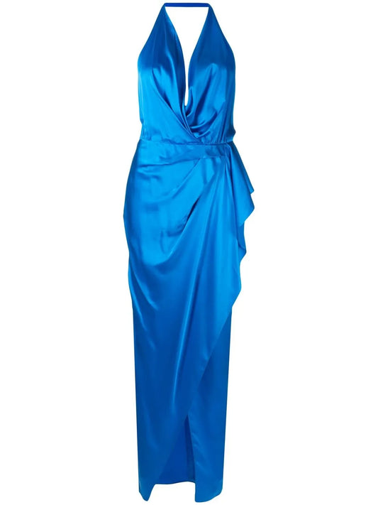 Satin Backless Halterneck Gown