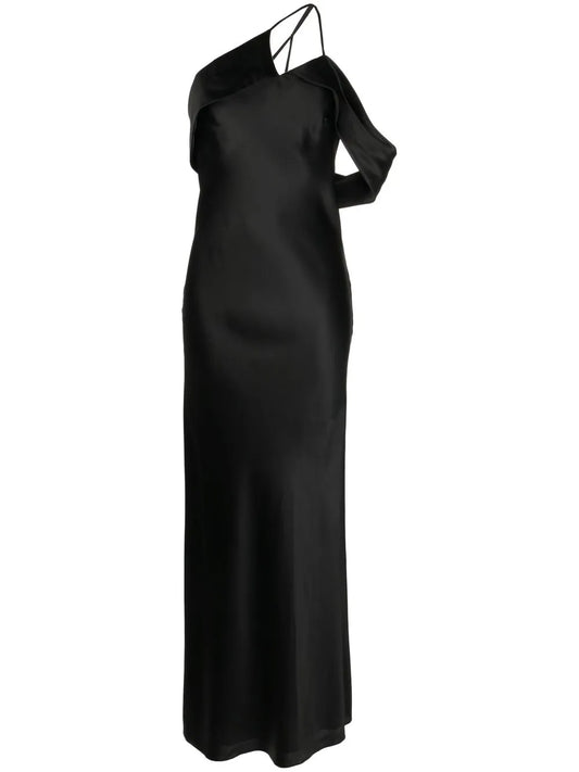 Bias-Cut One-Shoulder Gown