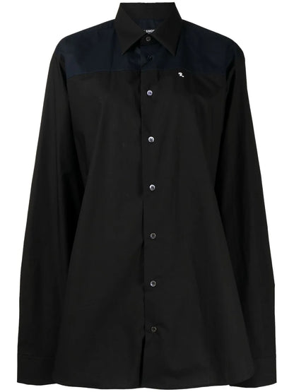 Embroidered Lettering Cotton Shirt