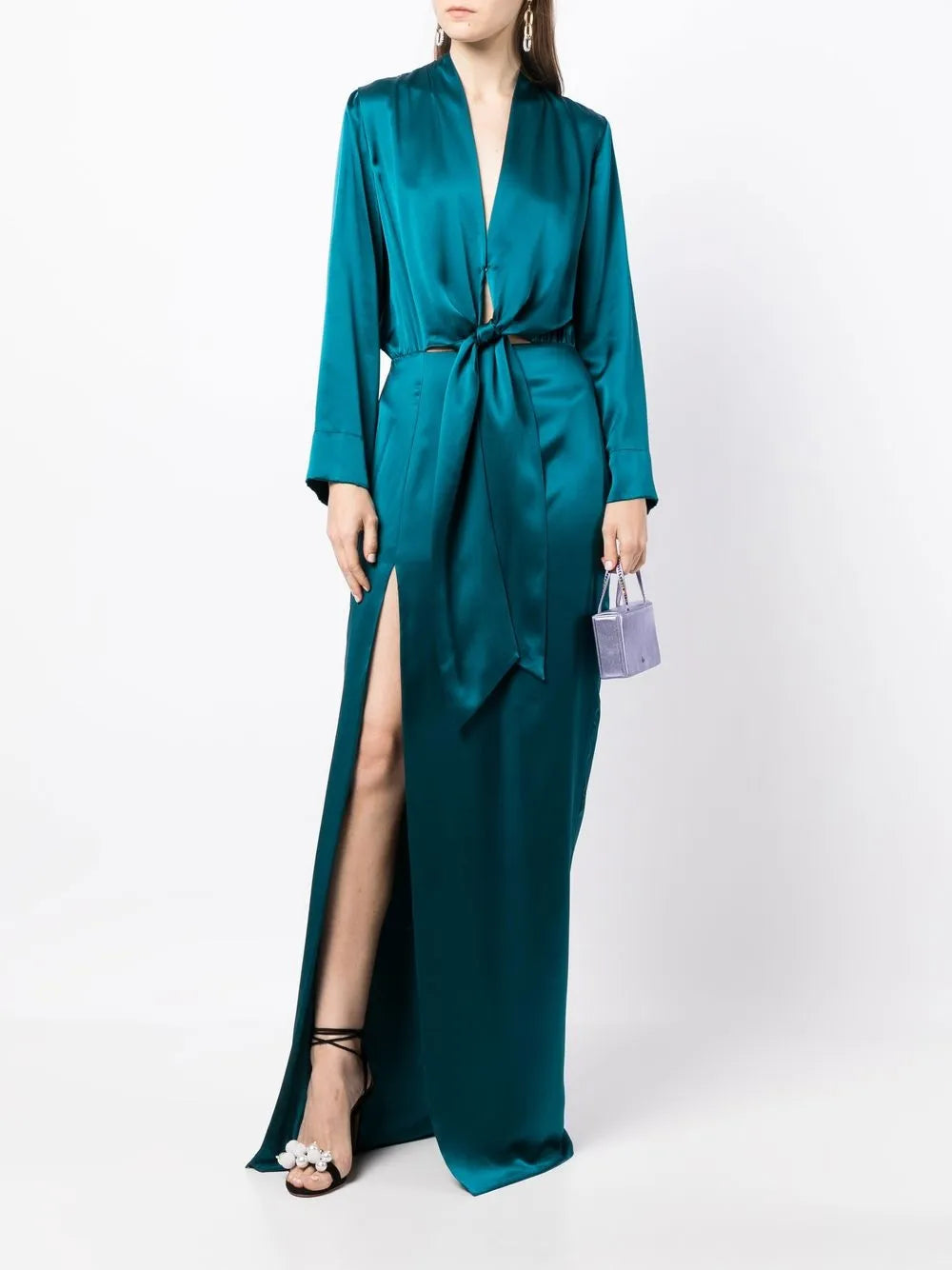 Tie Front Kimono Gown