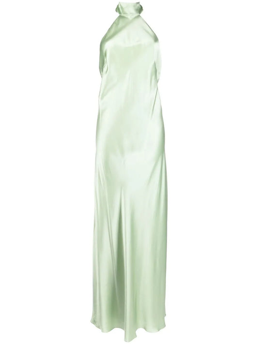 Backless Halter-Neck Tie Gown