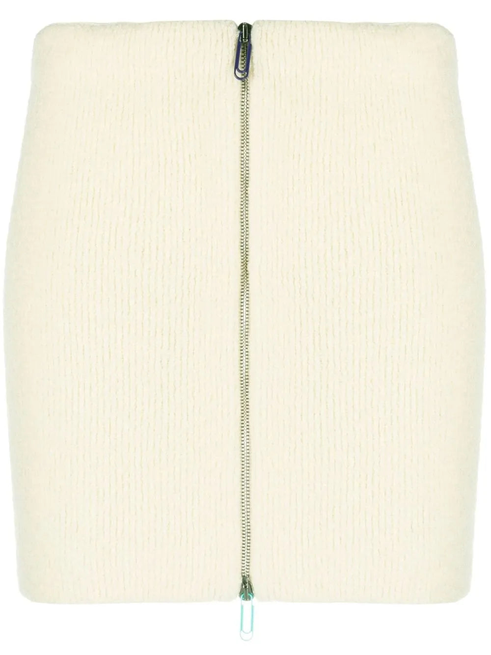 Zip-Front Knit Skirt