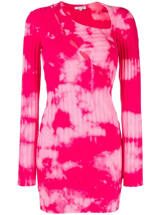 Tie Dye Cut-Out Knitted Dress