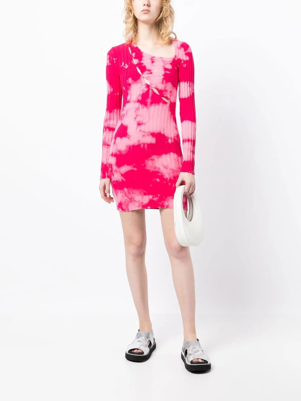 Tie Dye Cut-Out Knitted Dress