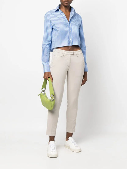 Mid-Rise Cropped-Leg Trousers