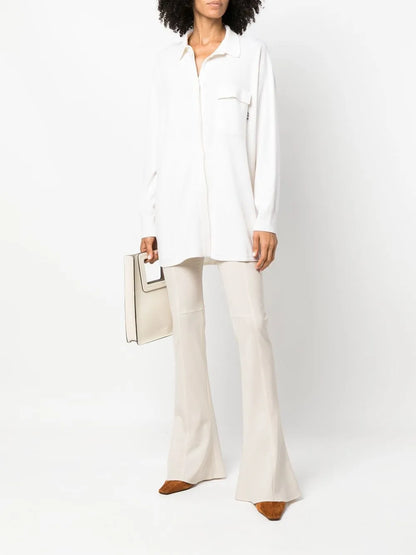 Long-Sleeve Fine-Knit Shirt