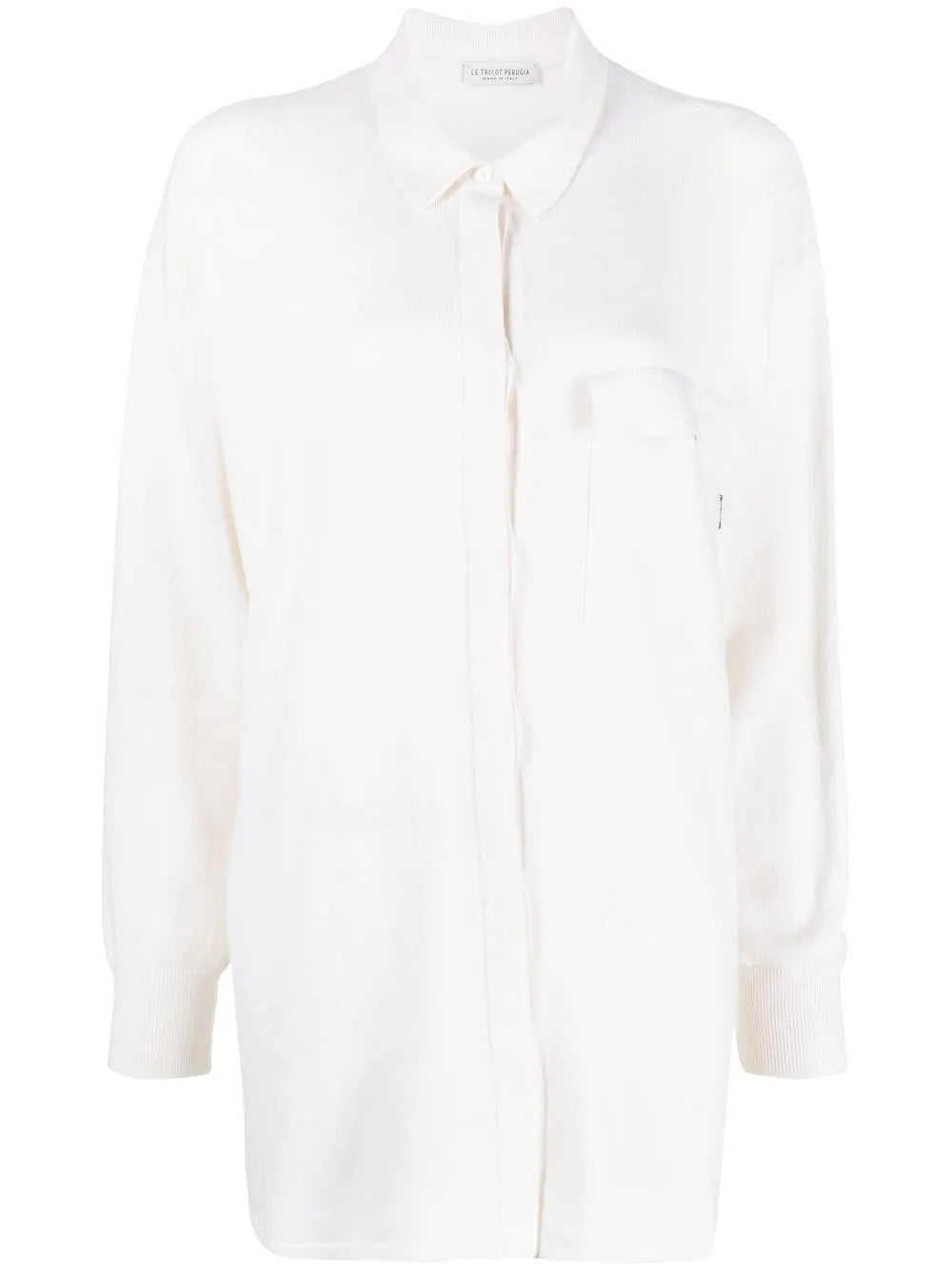 Long-Sleeve Fine-Knit Shirt