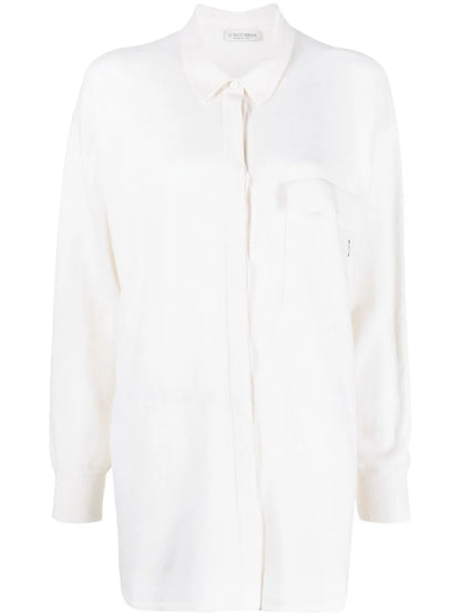 Long-Sleeve Fine-Knit Shirt