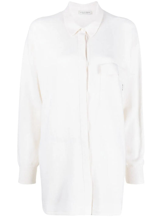 Long-Sleeve Fine-Knit Shirt