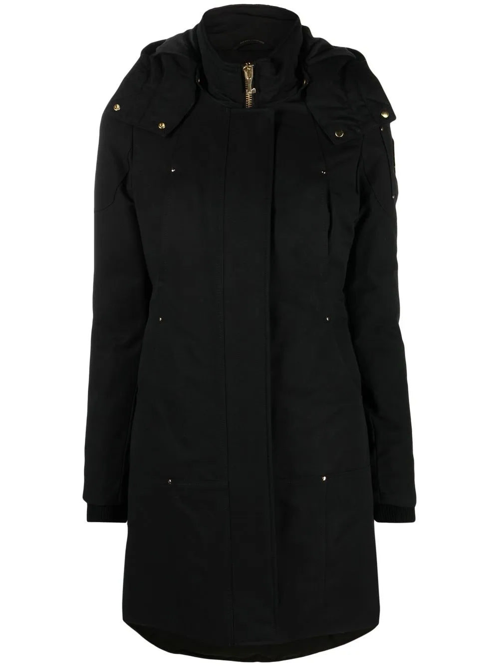 Logo-Plaque Hooded Coat