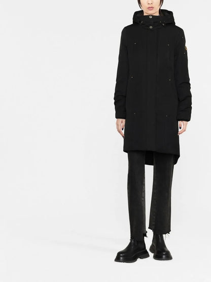 Logo-Plaque Hooded Coat