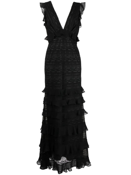 Serafina Lace Ruffled Gown