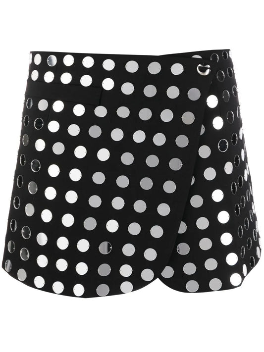 Mirror Embroidered Tailored Miniskirt