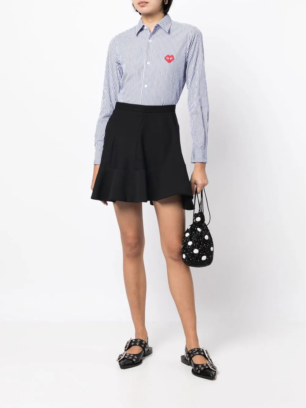 Logo-Patch Striped Shirt