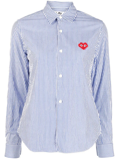 Logo-Patch Striped Shirt
