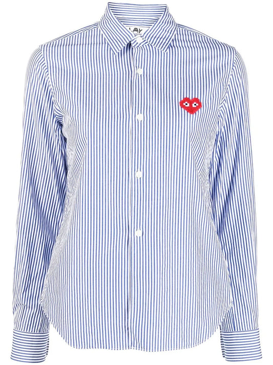 Logo-Patch Striped Shirt