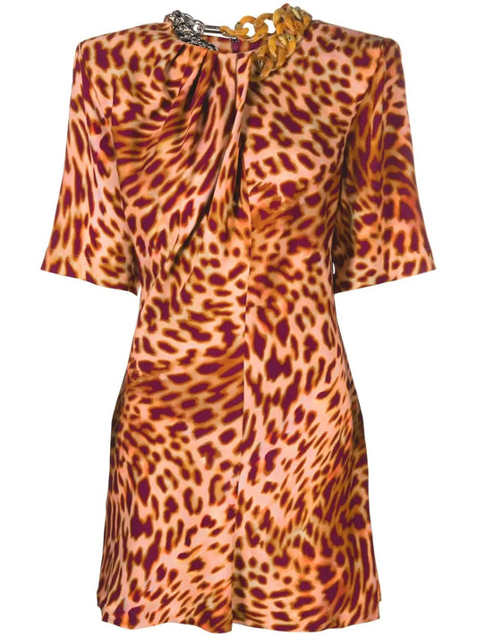 Leopard-Print Mini Dress