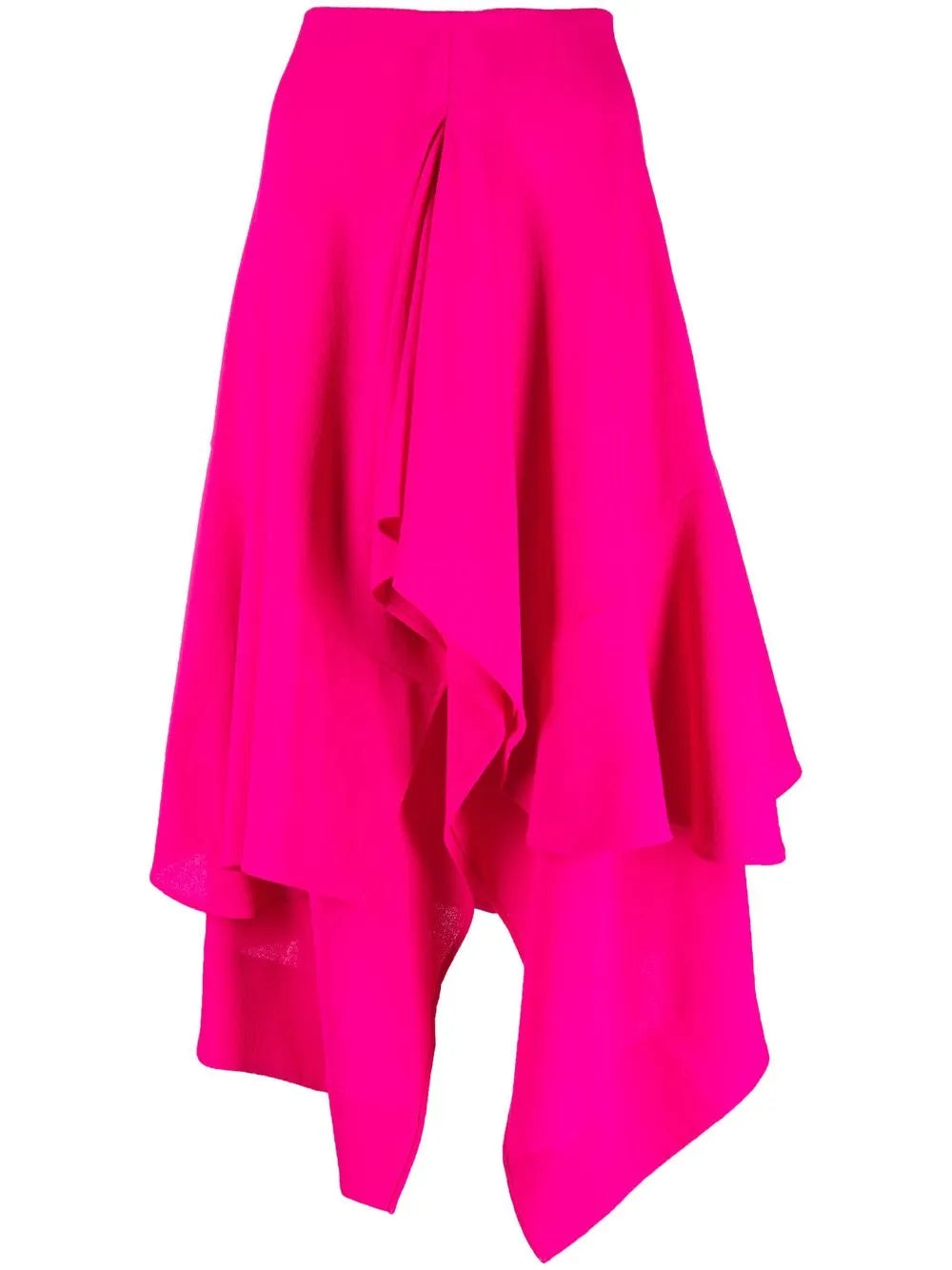 Asymmetric Wool Midi Skirt