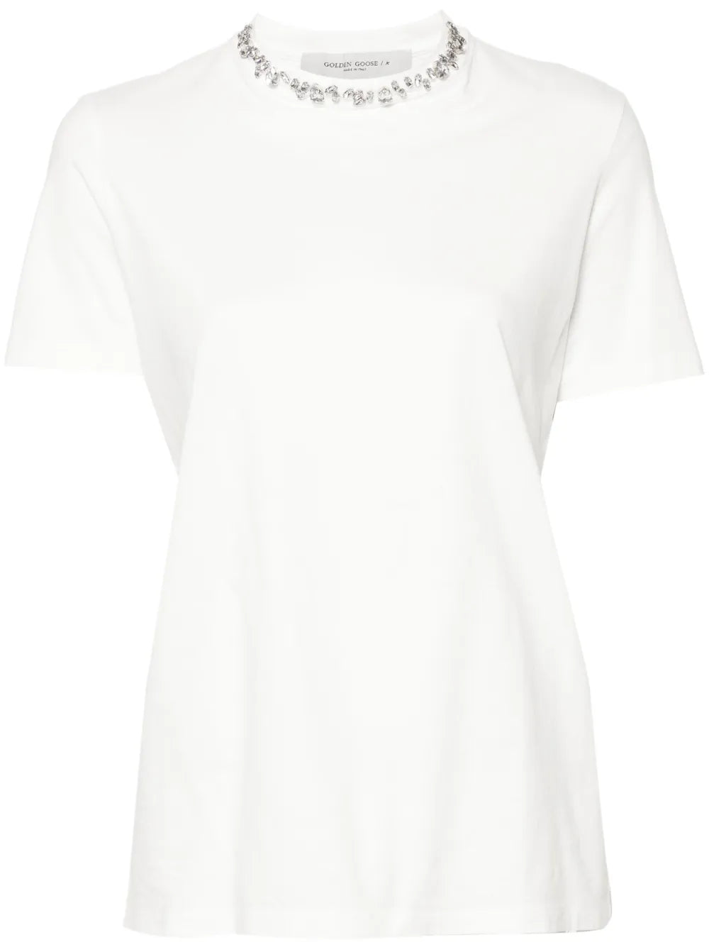 Rhinestone-Embellished Cotton T-Shirt